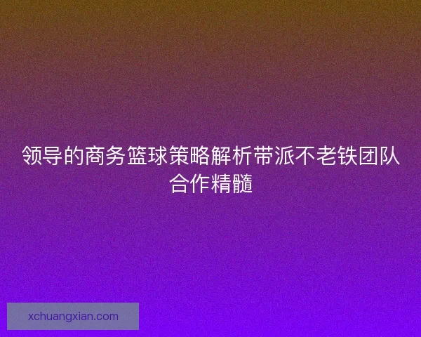 领导的商务篮球策略解析带派不老铁团队合作精髓