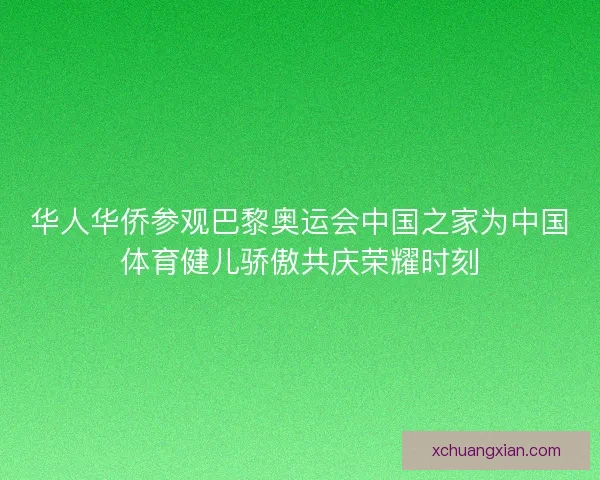 华人华侨参观巴黎奥运会中国之家为中国体育健儿骄傲共庆荣耀时刻